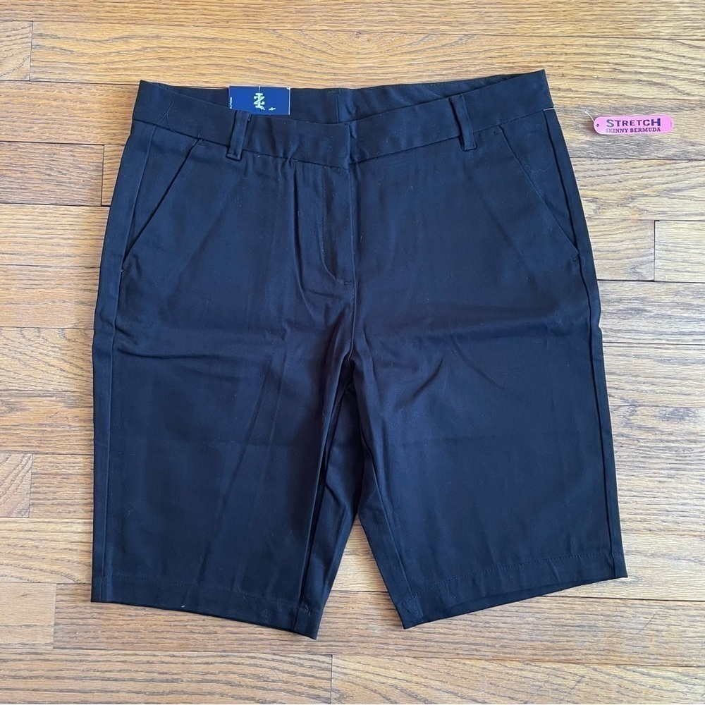 NEW Izod Kids Approved Schoolwear Bermuda Shorts Black Size 9 NWT